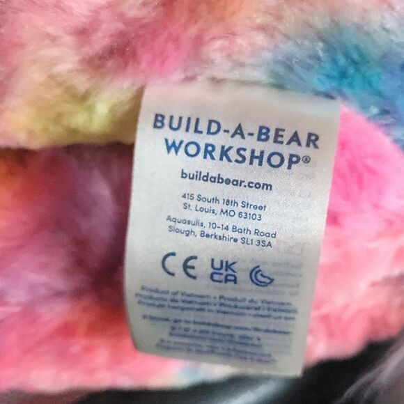 Build a Bear Workshop Rainbow Unicorn Plush 12" long-Tie-Dye BAB - Picture 10 of 11